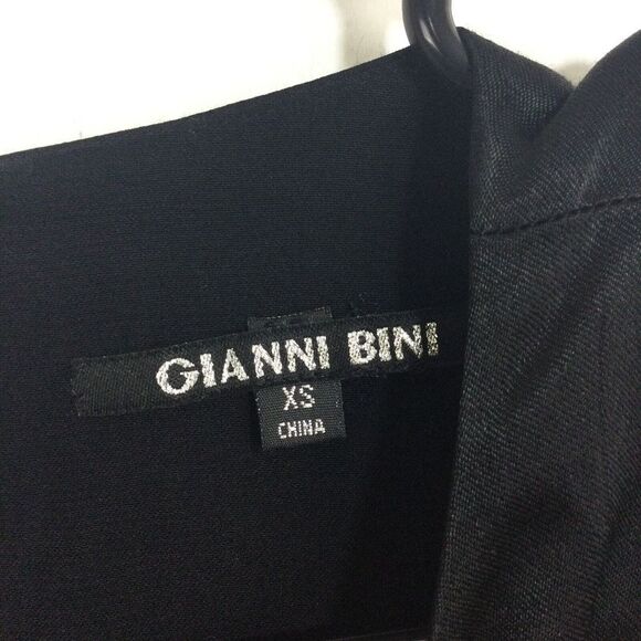 Gianni Bini Womens Bella Satin Crepe Bell Sleeve Ruffle Dress Black Size XS NWT - Picture 3 of 9